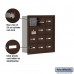 Salsbury Cell Phone Storage Locker - with Front Access Panel - 4 Door High Unit (5 Inch Deep Compartments) - 12 A Doors (11 usable) - Bronze - Recessed Mounted - Master Keyed Locks  19145-12ZRK